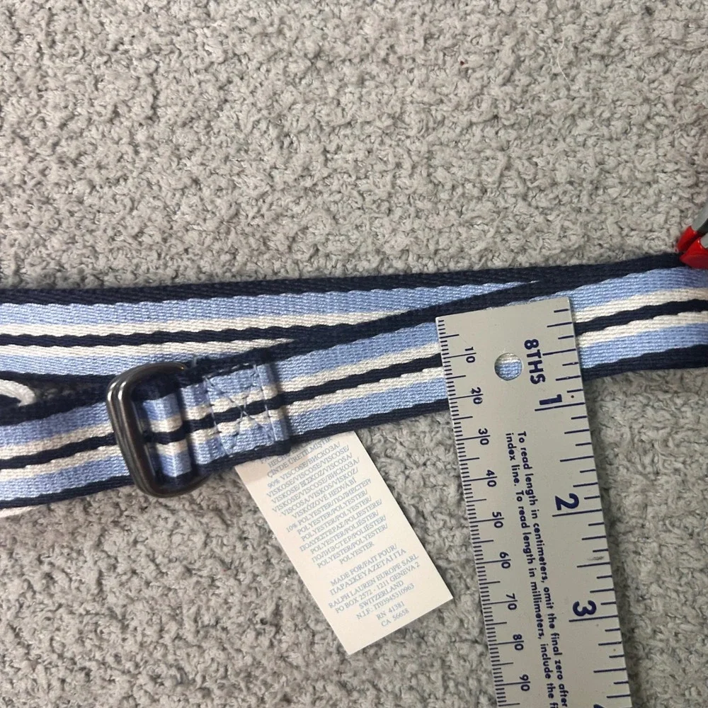 Polo Ralph Lauren Belts 2 Striped D-Ring OS Blue Toddler‎ Preppy Nautical Baby